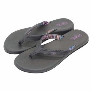 NEW Flojos Black & Lavender Maddy Flip Flop Thong Sandals Shoes size 8